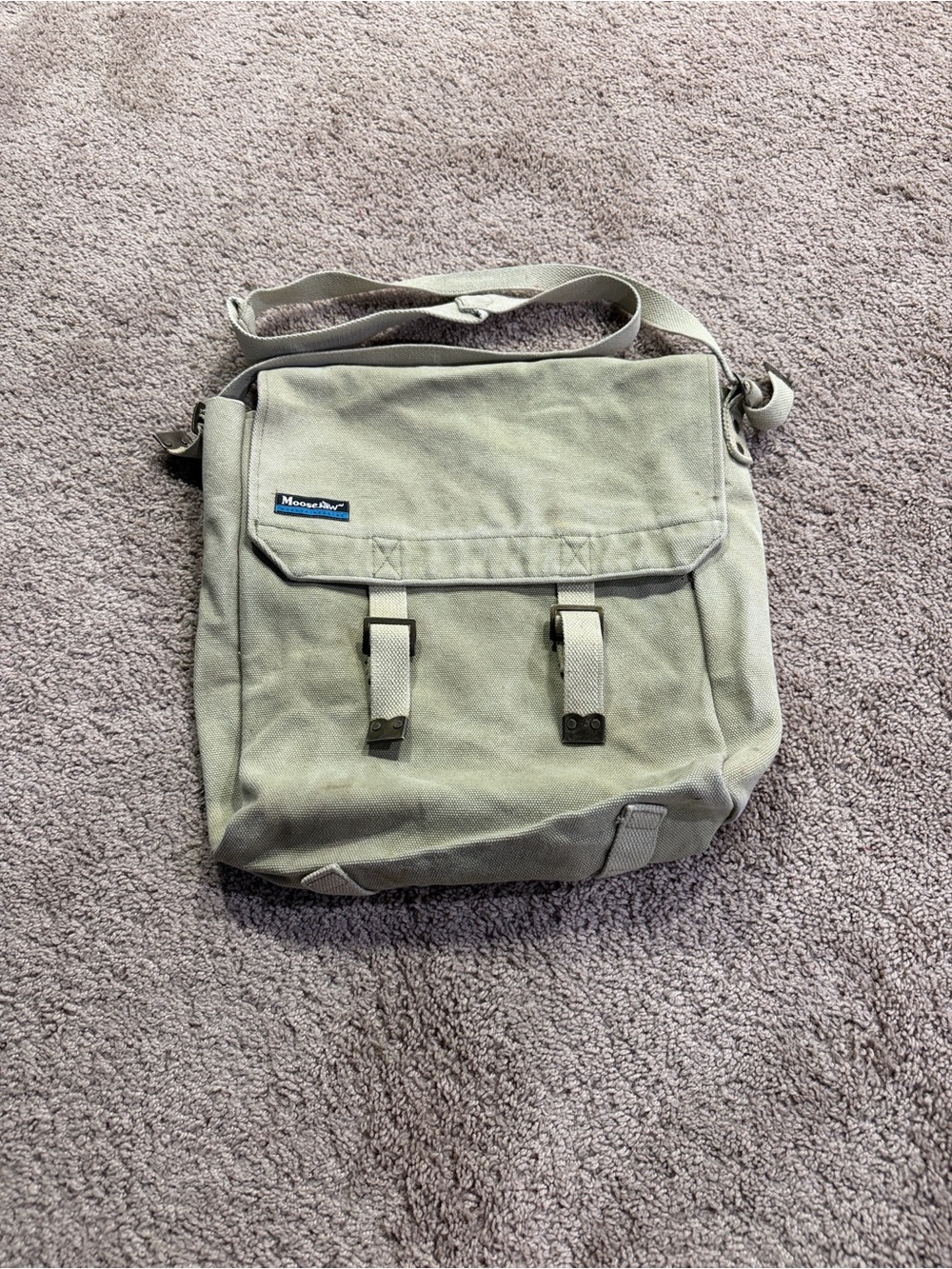Moosejaw Olive Green Canvas Messenger Bag